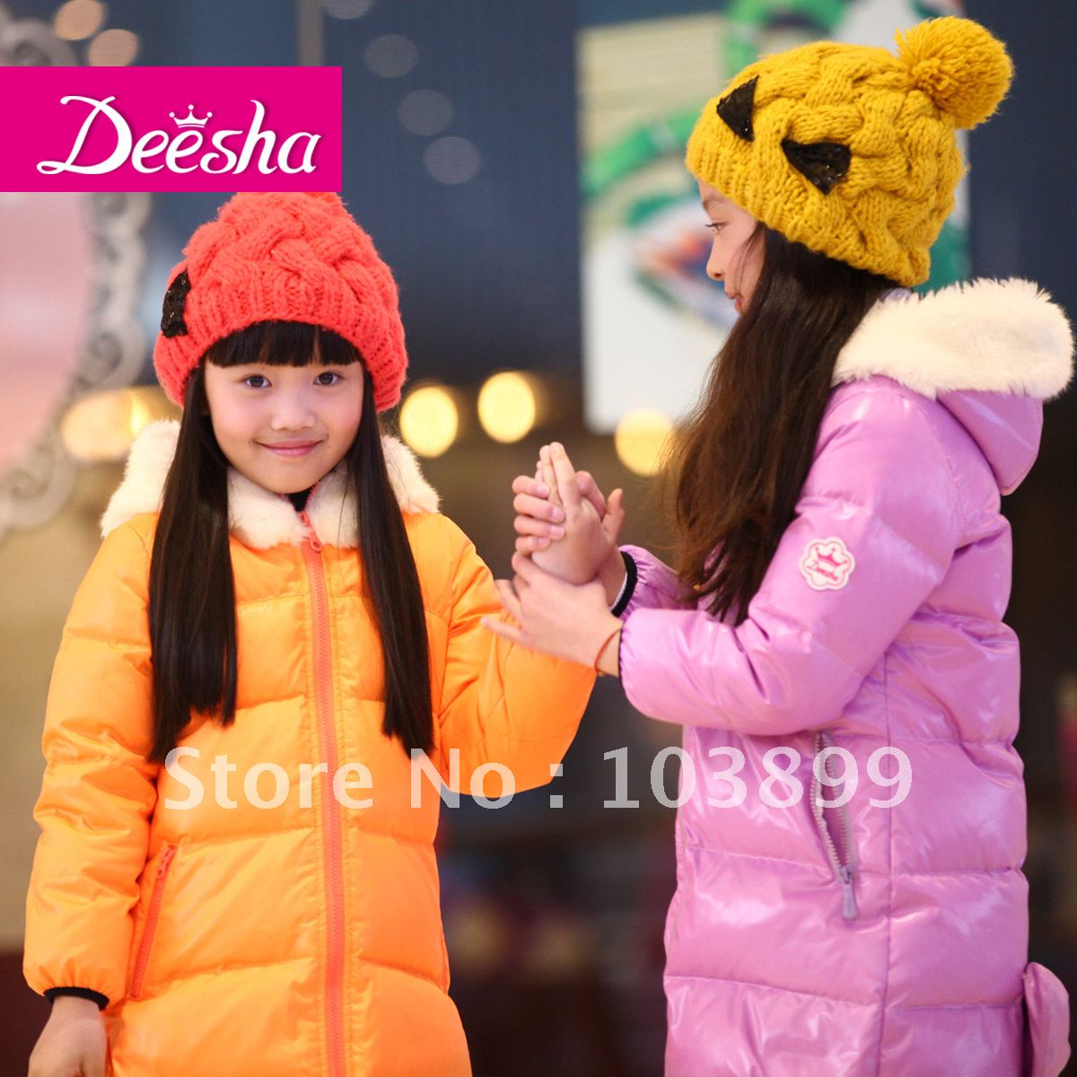 2012 Fashion Female Child Down Coat Medium-Long Children's Winter Clothing