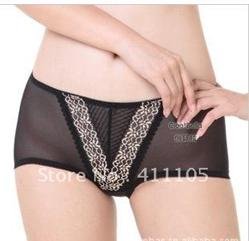 2012 fashion Free shipping Sexy underwear deep V transparent bud silk women's underwear lady briefs 10pcs/lot