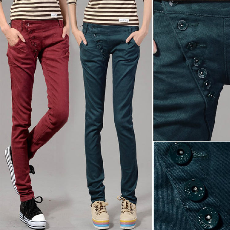 2012 fashion harem pants harem pants 100% cotton denim skinny pants pencil pants female