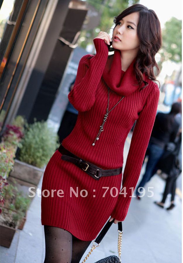 2012 Fashion Knitwear  High Collar  winter  Sweaters  Pullover Knitwear   Women  Sweatshirts 9060