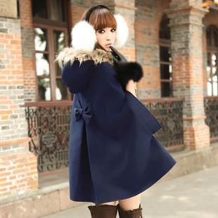2012 fashion maternity clothing maternity autumn and winter woolen outerwear maternity autumn horn button autumn large cloak