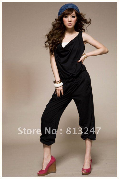 2012 fashion New arrival women 100% cotton jumpsuit at cheap price