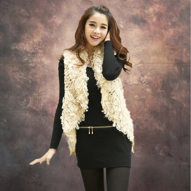 2012 fashion paillette sweater all-match sweater coat vest Size fits all