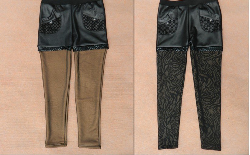 2012 fashion pants imitation leather warm trousers body pants