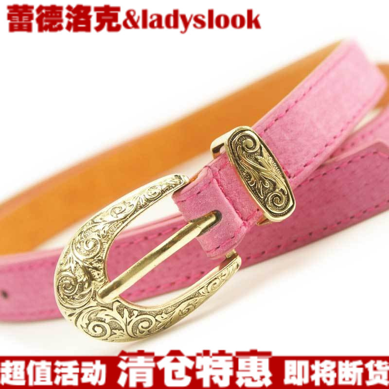 2012 fashion  pigskin vintage buckle women's thin belt decoration strap Women belt all-match leather belts