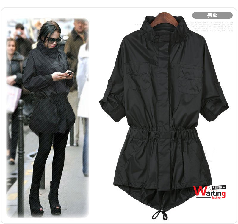2012 fashion spring and autumn plus size clothing loose casual mm plus size trench outerwear Large clothes