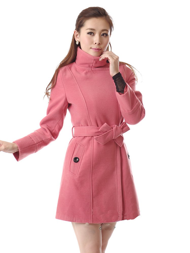 2012 Fashion style Women wool coat Free shipping lady vintage trench coat winter vogue jacket wholesale military slim clothes