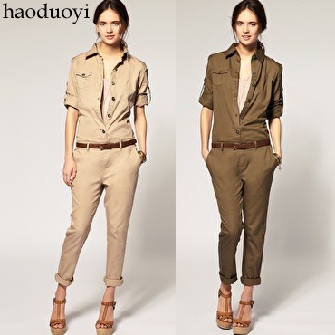 2012 fashion summer, autumn100% cotton clothes handsome jumpsuit pants slim trousers jumpsuit