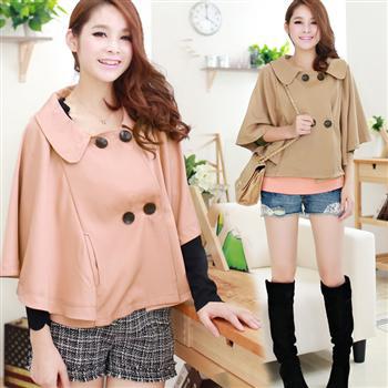 2012 Fashion  Trend pPlus Size Casual Women's Loose Poncho Double Breasted Trench Outerwear
