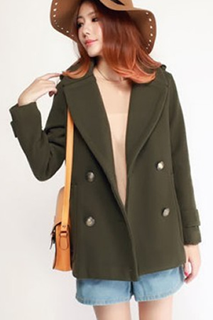 2012 fashion turn-down collar double breasted poncho large pocket wool coat