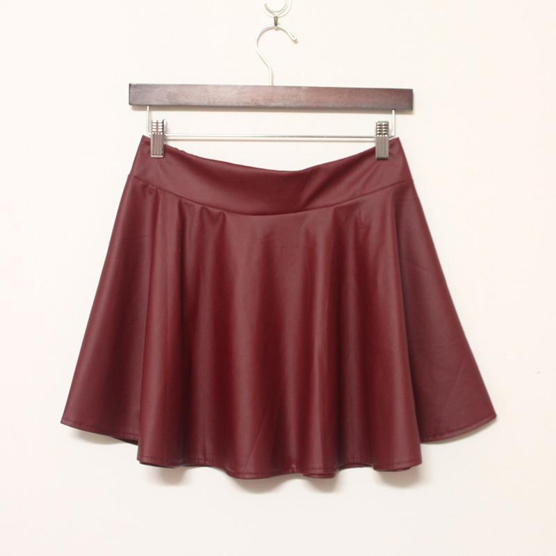 2012 fashion vintage PU leather high waist a fluffy short skirt sheds small leather skirt bust skirt