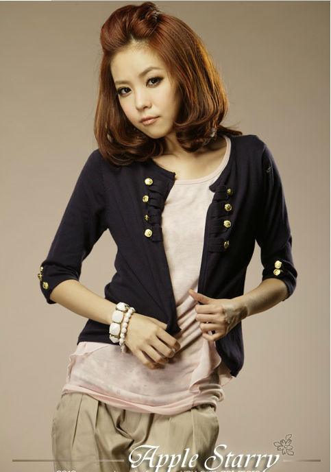 2012 Fashion women's double breasted short jacket female coat cardigan spring and autumn jackets