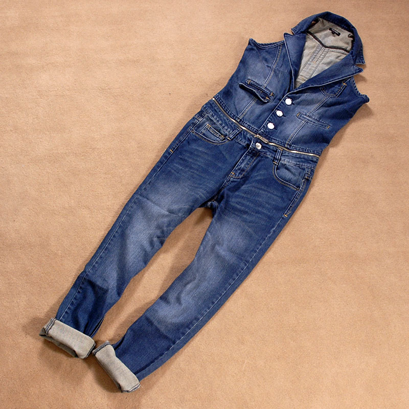 2012 fashion women's fashion multi-pocket jumpsuit jeans top