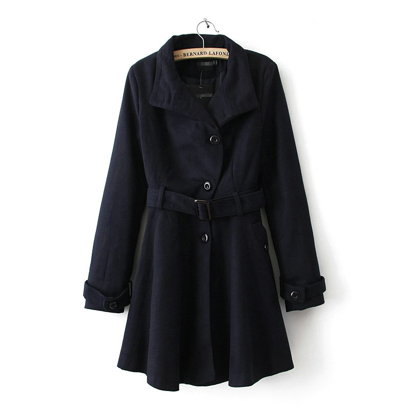 2012 fashion women's fashion slim belt long design outerwear trench wool coat j-hnfy ,wholesale, HD winter coats women