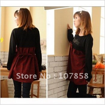 2012 Fashion Wool long-sleeve Maternity T-shirt  / dress Pregnant women clothes