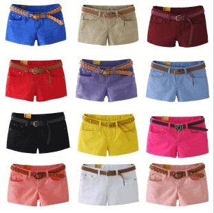 2012 Fashionable Sexy Cotton women's shorts S/M/L/XL size and 12 kinds of colors for you choose Free Shipping&Drop Shipping