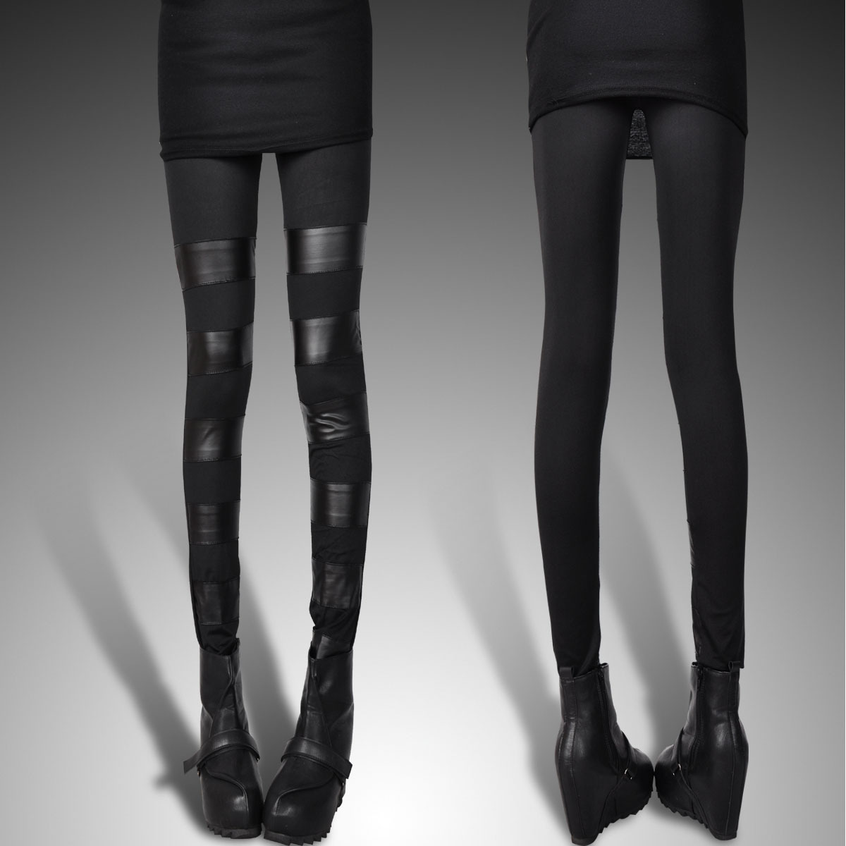 2012 faux leather patchwork legging autumn faux leather pants female elastic matt faux leather legging