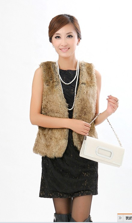 2012 faux rabbit fur short design vest outerwear