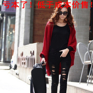 2012 female autumn women's autumn cardigan long design shoulder width plus size outerwear