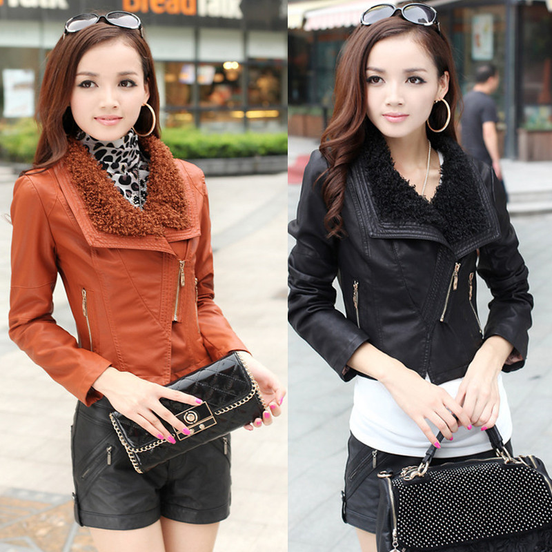 2012 female chamois berber fleece trophonema thickening liner slim motorcycle leather clothing outerwear