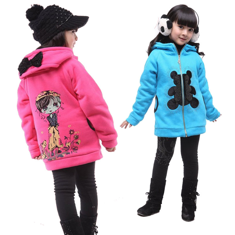 2012 female child autumn and winter thickening sweatshirt child clothes cardigan casual long outerwear lzt