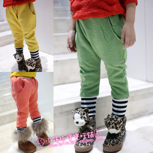 2012 female child candy color thickening pants boot cut jeans
