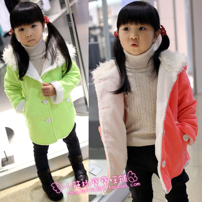 2012 female child children's clothing neon color cotton-padded jacket wadded jacket cotton-padded jacket