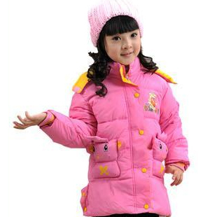 2012 female child cotton-padded jacket small onrabbit style with a hood wadded jacket