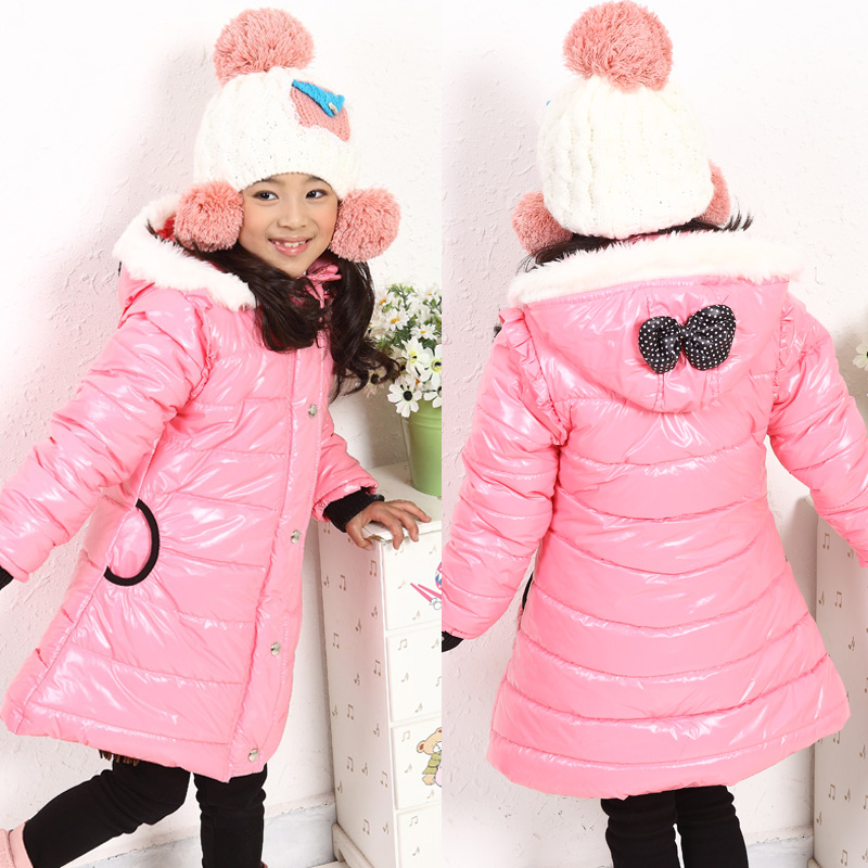 2012 female child winter child zipper hooded wadded jacket child thickening cotton-padded jacket cotton-padded jacket