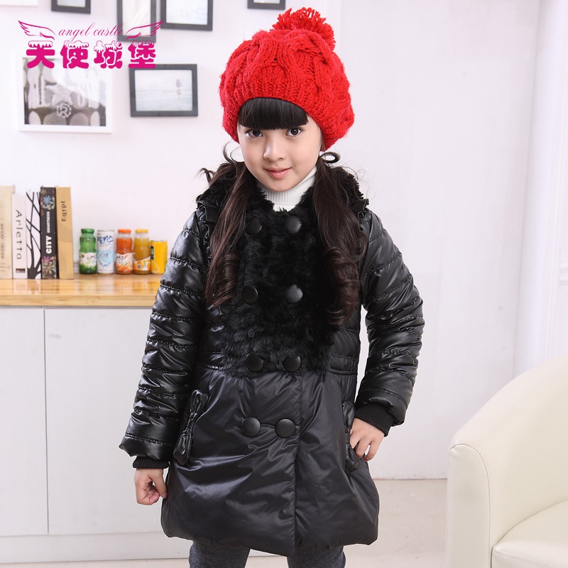 2012 female child winter wadded jacket sports child casual outerwear cotton-padded jacket cotton-padded jacket