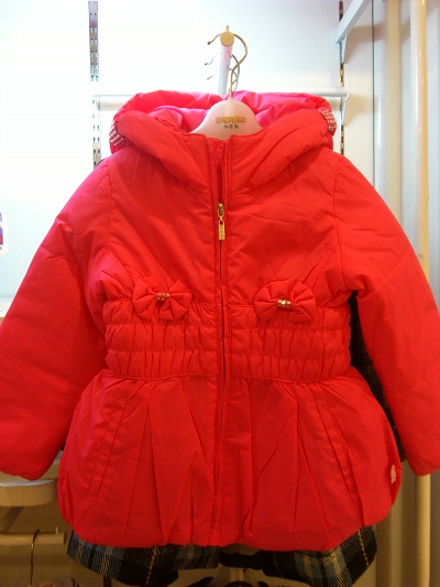 2012 female child with a hood dimond plaid cotton-padded jacket ljcf115601 539 two-color
