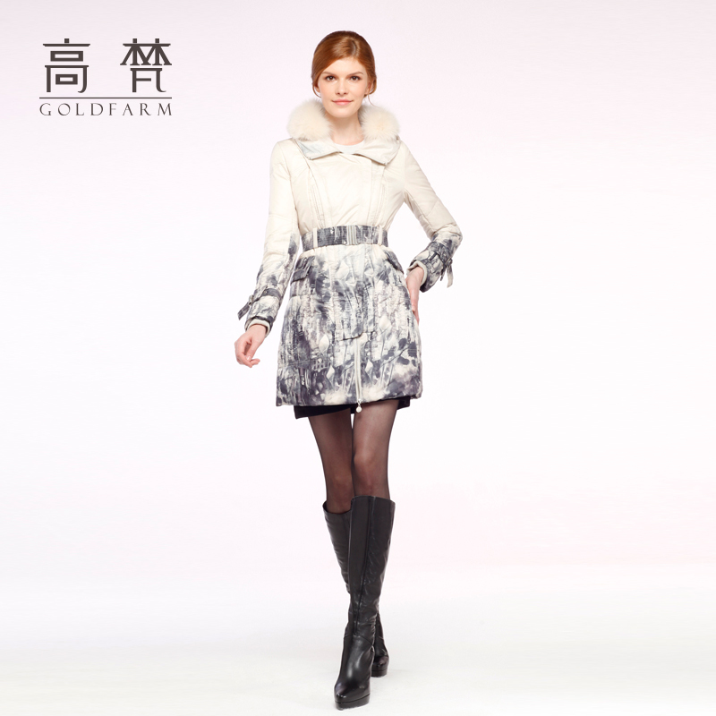 2012 female medium-long fox fur large fur collar down coat