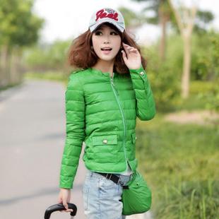 2012 female short design thin down coat stand collar slim candy color fashionable casual