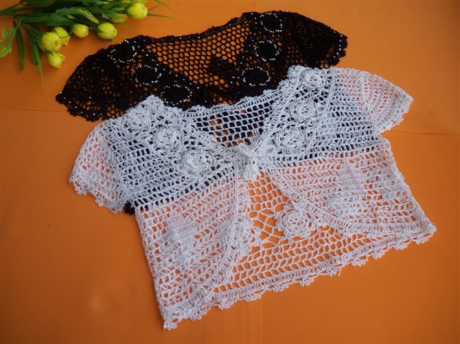 2012 female small outerwear 1.5gg cutout sleeveless cardigan viscose cotton crochet cape