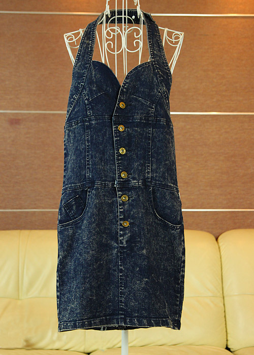 2012 female summer leather shoulder strap tube top denim short skirt suspenders one-piece dress c32
