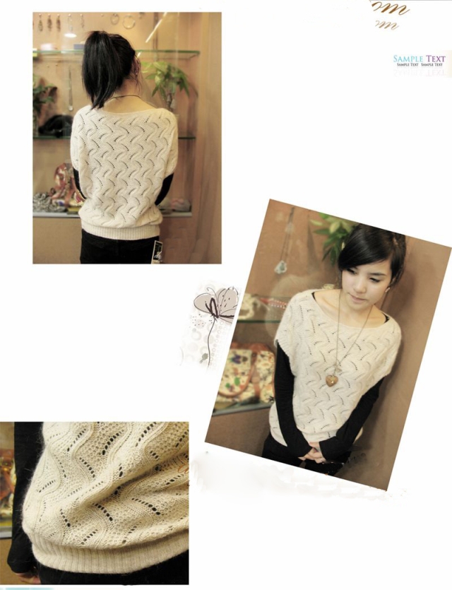 2012 female summer slit neckline short-sleeve cutout plus size vest all-match sweater