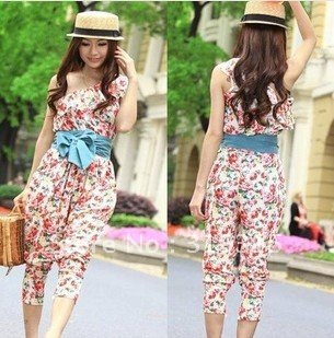 2012 flower first in summer! free ship! women Jumpsuits & Rompers /Harem pants /pants/capri pants /Cropped Trousers/shorts