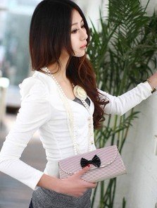 2012 Free ship!wholesale korean Womens Lapel Casual Suits Blazer Jacket Outerwear Coats fashion suits for women white color 03
