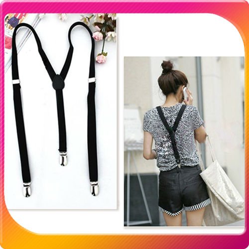 2012 Free Shipping 20PCS/LOT Men Ladies Braces Plain Black 15mm Wide& Heavy Duty Suspenders Adjustable Unisex Alibaba Express