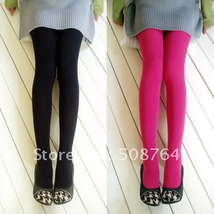 2012 Free shipping Autumn and winter female velvet pantyhose black solid candy multicolour stockings stovepipe socks