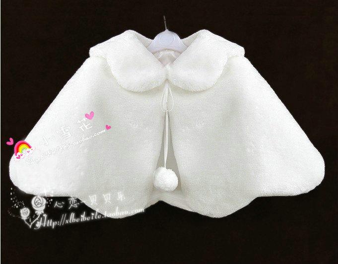2012 Free Shipping Child Princess Girl Mounted Shrug Collocations Formal Dress Cape Autumn and Winter outerwear Plush Cloak