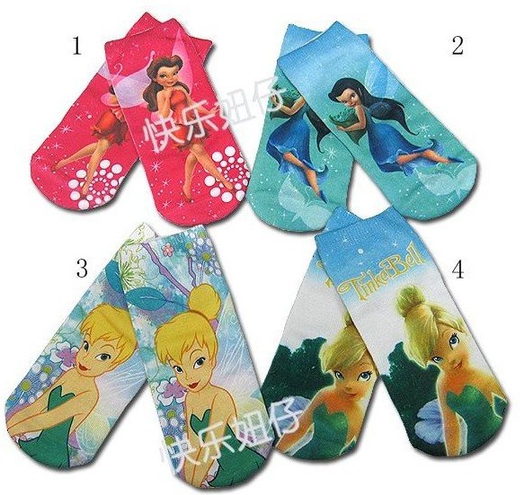 2012 FREE SHIPPING factory direct sale socks Fairy kids socks baby socks cartoon design 2 sizes 4 colours selection