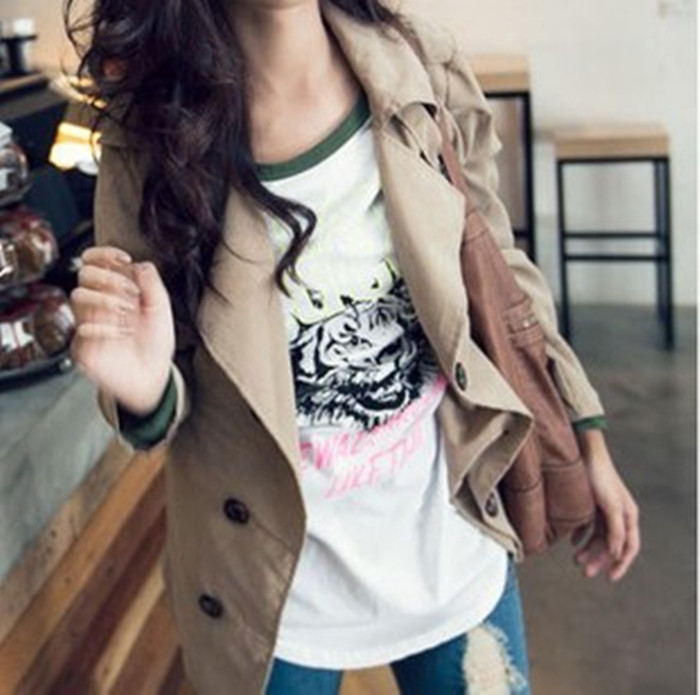 2012 Free Shipping Fashion Turn-down Collar Double Breasted Long Women's Trench Outerwear With Belt  00311#