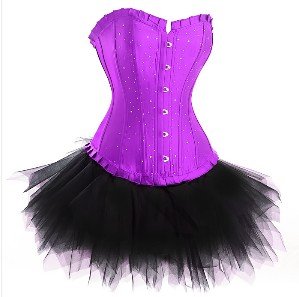 2012 free shipping high-grade lavender of Gothic corset bodice skirt S-2XL plant suppliers