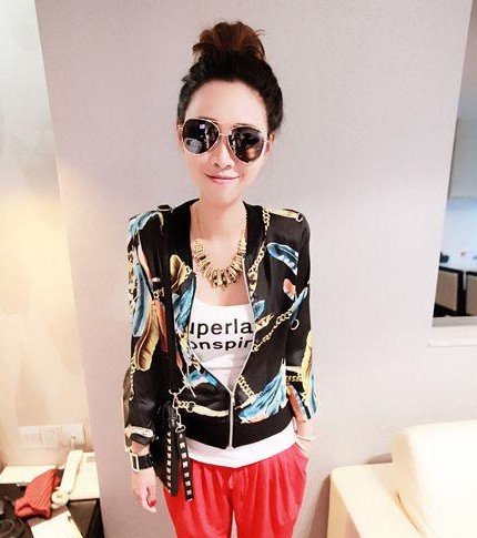 2012 Free shipping hot sale Fashion Black feather jacket jacket s489