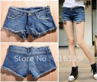 2012 FREE SHIPPING Jeans flash cultivate one's morality case grain pocket to heat up hot knickers
