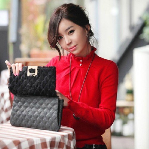 2012 Free Shipping Korean Style Women's Knited Round Ruffle Neck Sweater 5 colors to Choose! W730
