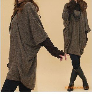 2012 free shipping ladies fashion casual batwing sleeve sweater 3 color
