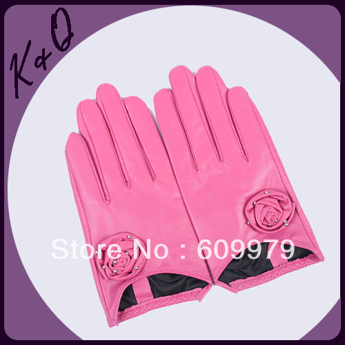 2012 Free Shipping New Sheepskin mittens for Women Winter Warm Leather Glove GL00916 Size of S, M, L