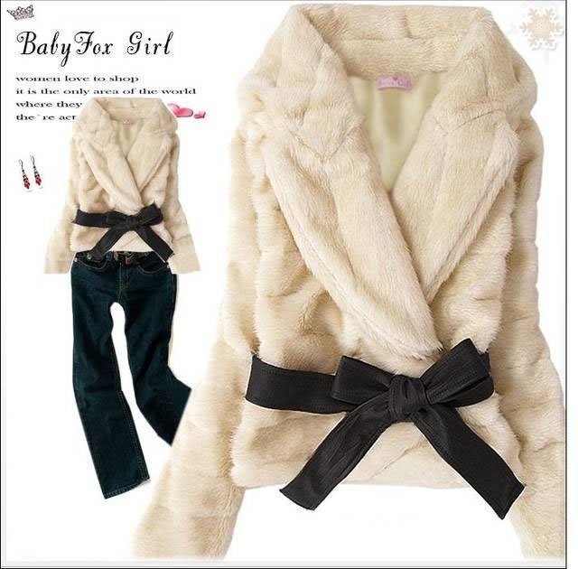 2012 FREE SHIPPING promotion  luxury belt faux fur short jacket three-color